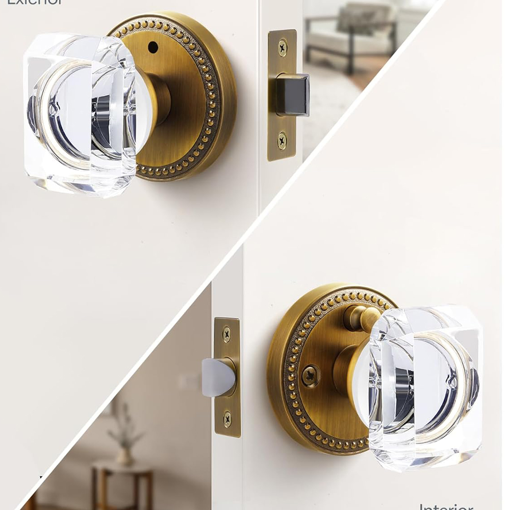 Glass Door Hinge - مقبض باب كريستالي مصقول، لغرف النوم