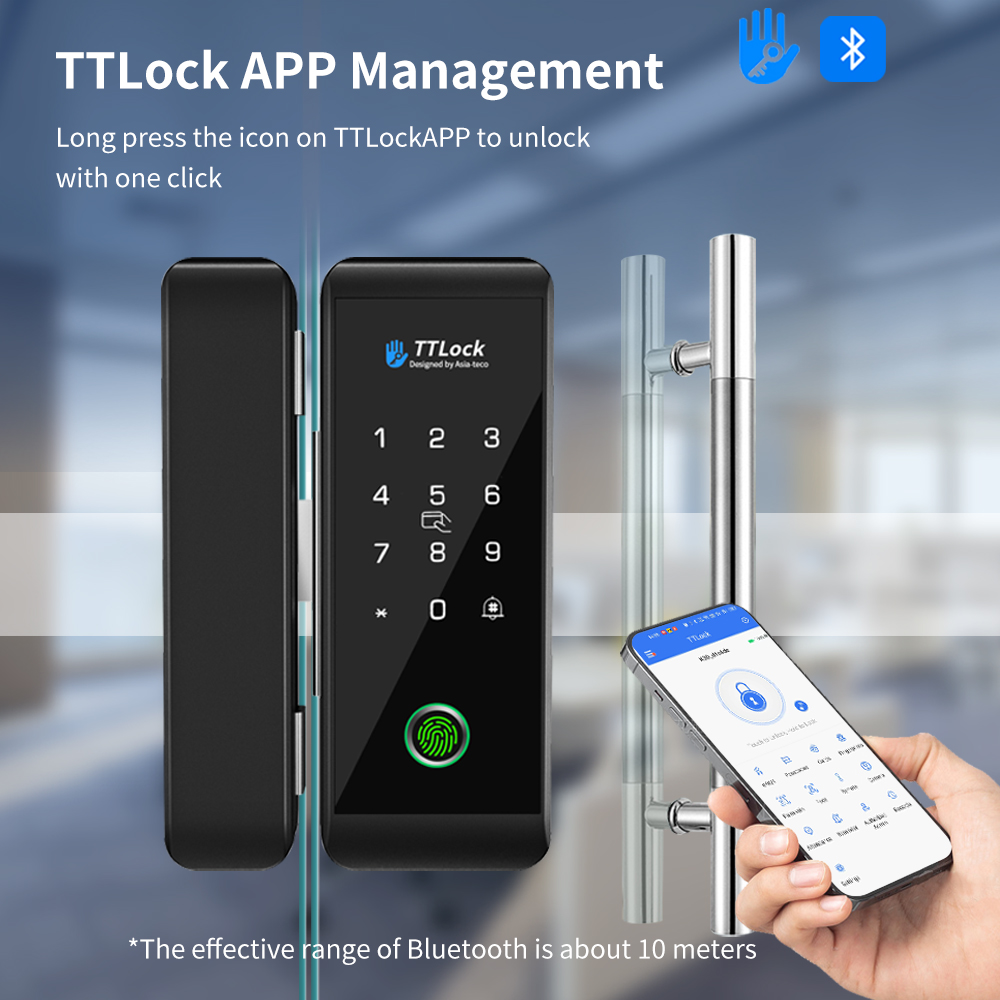 Glass Door Hinge - TTLOCK قفل زجاجي ذكي التعرف على