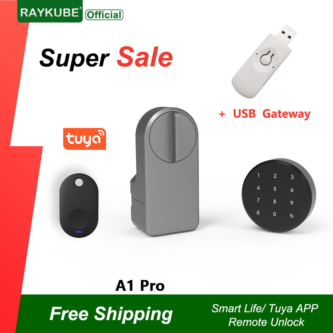 مجموعة قفل الباب الذكي RAYKUBE - مراجعة Glass Door Hinge وسعره